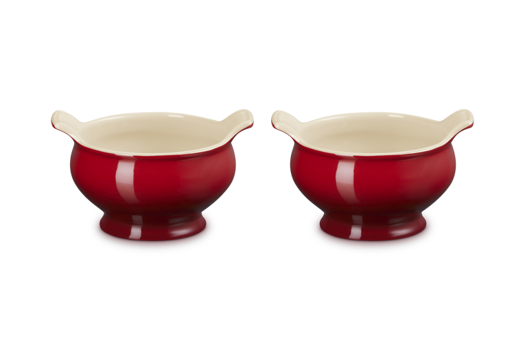 LE CREUSET - Heritage - Soepkom 0,60l Kersenrood set/2
