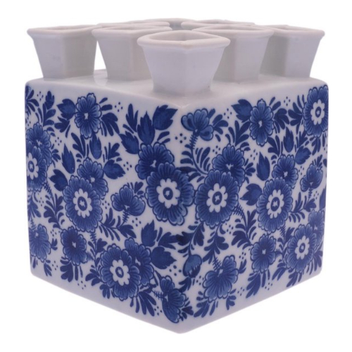 HEINEN - Delfts Blauw - Tulpenvaas vierkant bloem 15cm