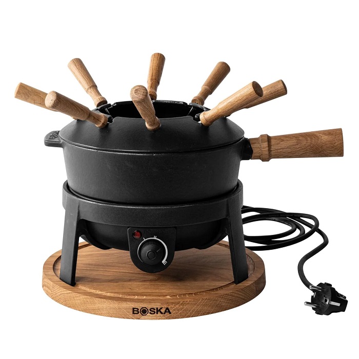 Boska Elektrische Fondueset Pro - Voor elk type fondue - 8 personen - Stijlvol gietijzer - Extra lang snoer