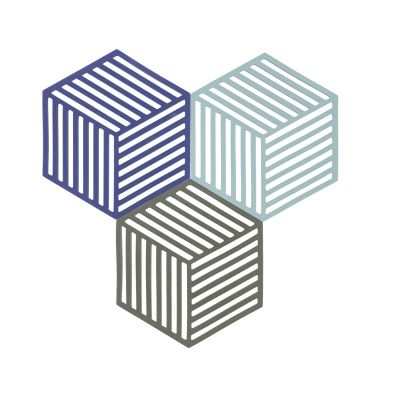 Zone - Hexagon - Onderzetter Set/3 Indigo/Fog/Olive Taupe