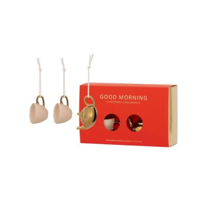Urban Nature Culture - Good Morning - Kerstornamenten 3-dlg Pink&Gold