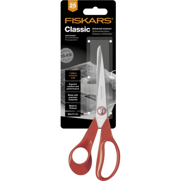 Fiskars - Classic - Schaar 21cm Linkshandig Rood