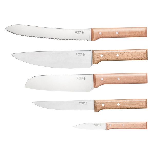 OPINEL - Parallele - Messenset 6-dlg (5 messen en beukenhouten blok)