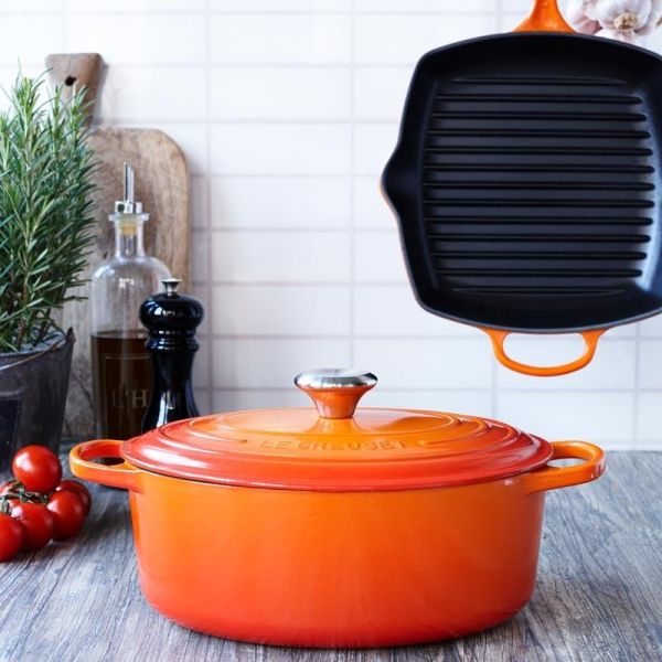 LE CREUSET - Signature - Grillpan ovaal 32cm Oranjerood