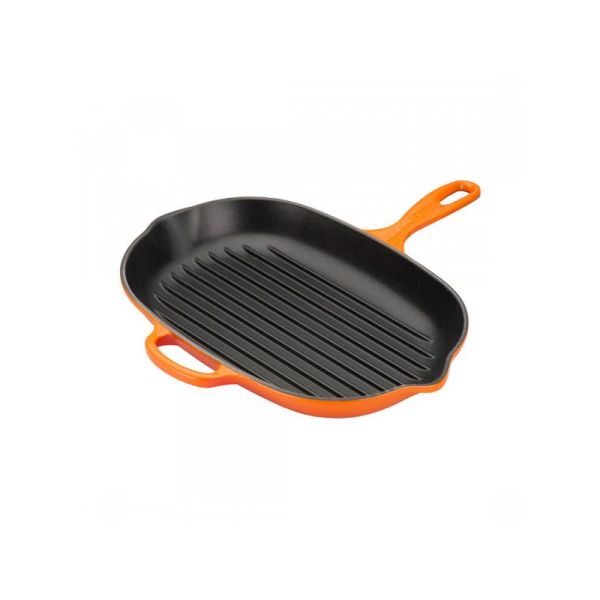 LE CREUSET - Signature - Grillpan ovaal 32cm Oranjerood