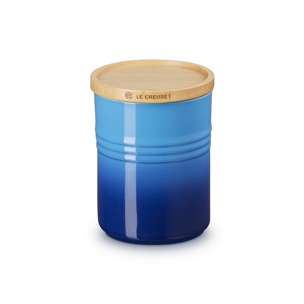 Le Creuset - Aardewerk - Voorraadpot met houten deksel 10cm 0,54l Azure