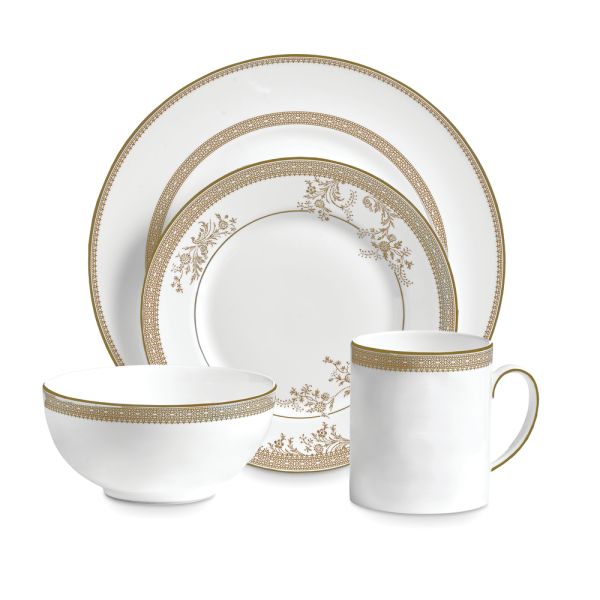 WEDGWOOD - Vera Wang Lace Gold - Ovale schaal 35cm