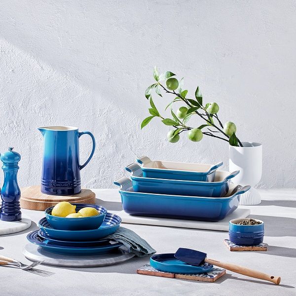 LE CREUSET - Aardewerk - Lepelhouder ovaal 15cm Azure