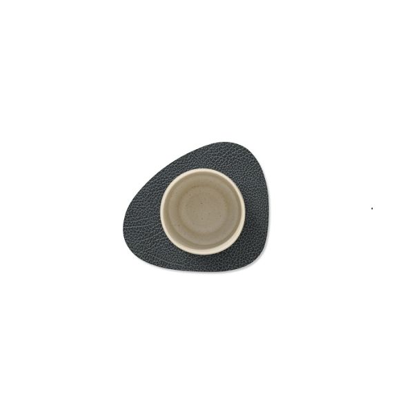 LIND DNA - Glass Mat Curve - Onderzetter 11x13cm Hippo Black-Anthracite