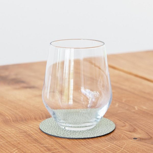 LIND DNA - Glass Mat Circle - Onderzetter 10cm Hippo Olive Green