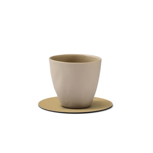 LIND DNA - Glass Mat Circle - Onderzetter 10cm Nupo Khaki