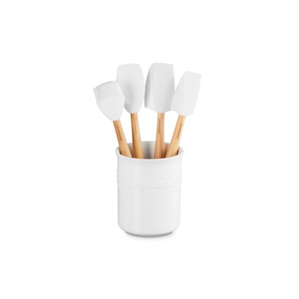 LE CREUSET - Holly Collection - Lepelpot met spatels 5-dlg Wit