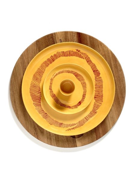 SERAX - Feast by Ottolenghi - Bord M 22x22cm Sunny Yellow Swirl-D