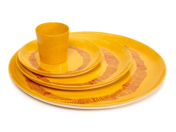 SERAX - Feast by Ottolenghi - Bord L 26x26cm Sunny Yellow Swirl-D
