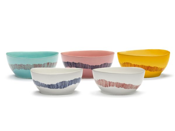 SERAX - Feast by Ottolenghi - Kom S 15x15cm Azure Swirl-Stripes r