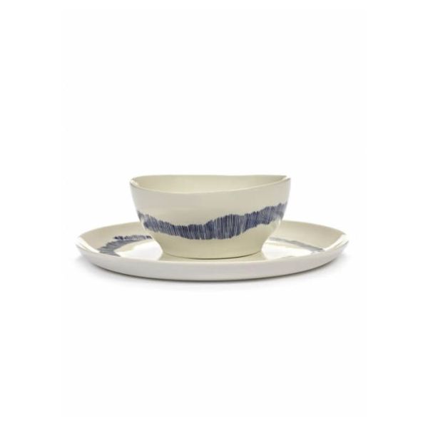 SERAX - Feast by Ottolenghi - Kom S 15x15cm wit Swirl-Stripes bla