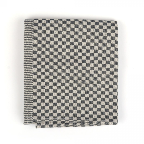 Bunzlau Castle - Theedoek 65x65cm Kleine Ruit zwart (GOTS)