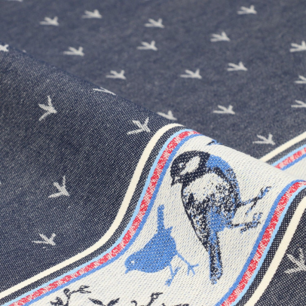 Bunzlau Castle - Theedoek 65x65cm Vogel donkerblauw (GOTS)