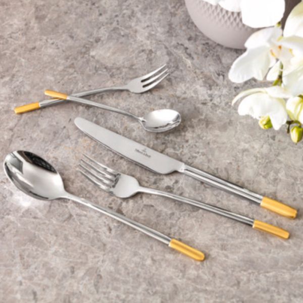 VILLEROY & BOCH - Ella Gold 18/10 Verguld - Bestekset 12 persoons 70-dlg