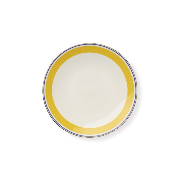 DIBBERN - Capri Coupe - Gebakbordje 17cm Yellow/Blue