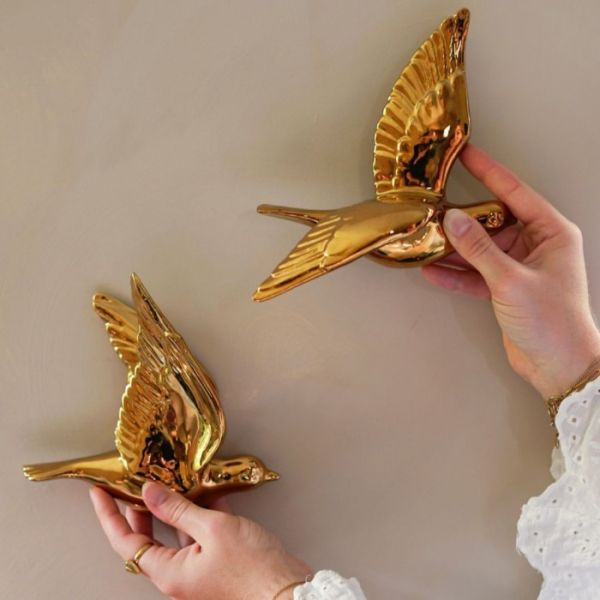 HEINEN - Wandvogel goud 2
