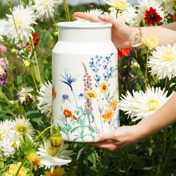 HEINEN - Wildbloemen - Vaas Melkbus 30cm Churn Flower Garden