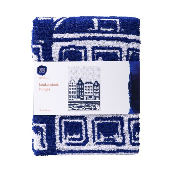 HEINEN - Delfts Blauw - Keukendoek Huisjes