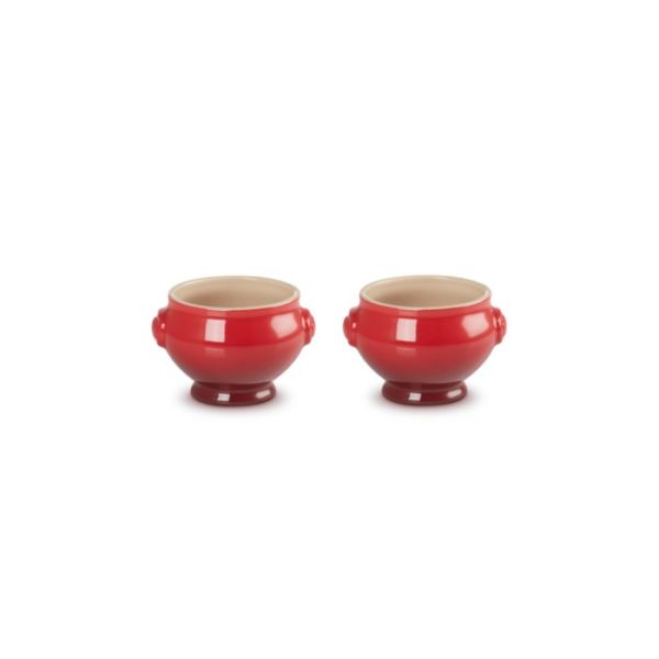 LE CREUSET - Aardewerk - Soepkom 0,60l Kersenrood Set/2