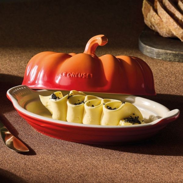 LE CREUSET - Halloween - Botervloot Pompoen 15x10cm Wit