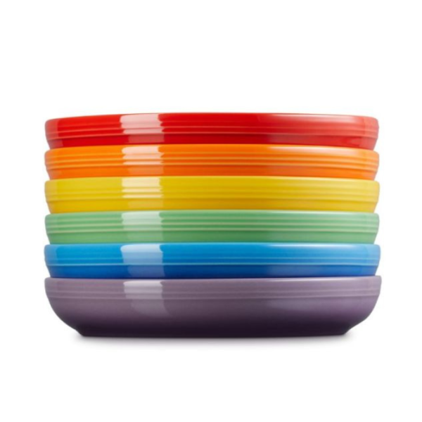 LE CREUSET - San Francisco - Diep bord Coupe 22cm New Rainbow 6-dlg