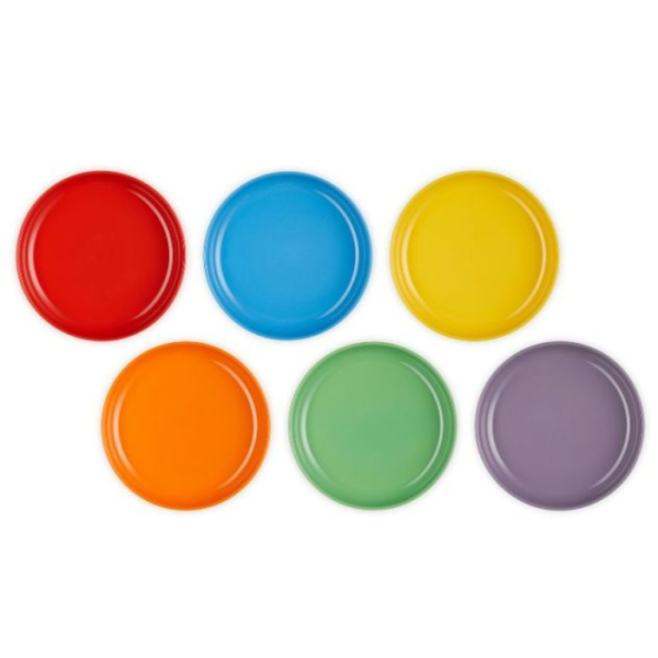 LE CREUSET - San Francisco - Dinerbord Coupe 27cm New Rainbow 6-dlg