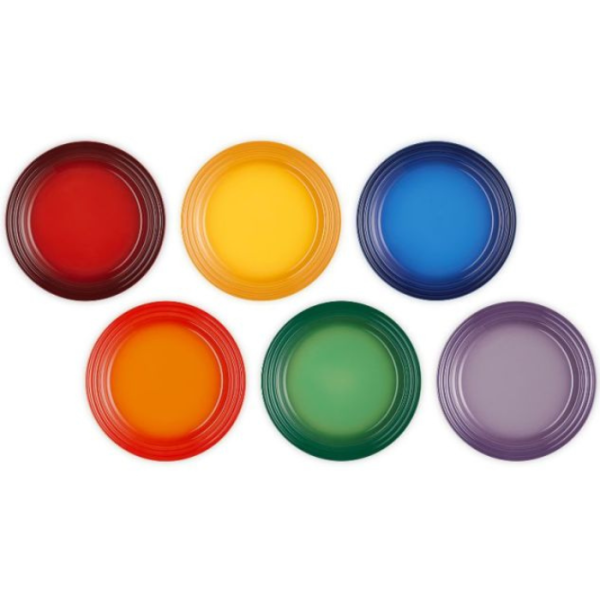 LE CREUSET - San Francisco - Ontbijtbord Coupe 22cm New Rainbow 6-dlg