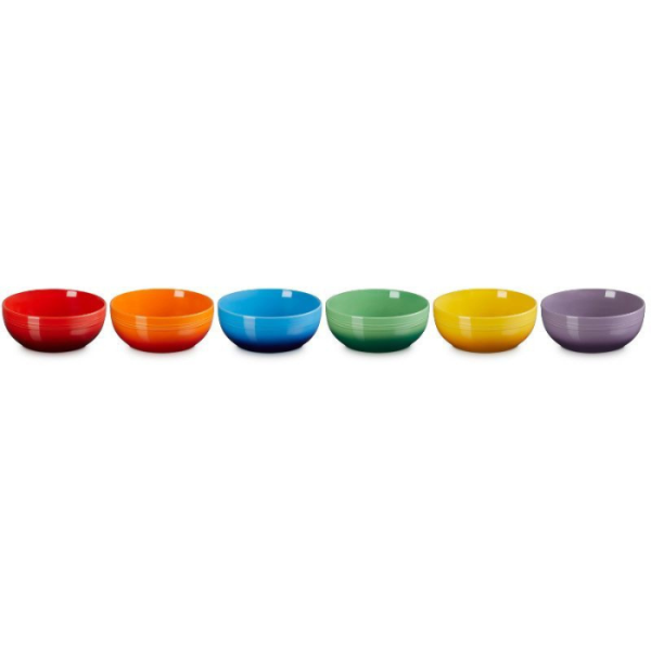 LE CREUSET - San Francisco - Ontbijtkom Coupe 16cm 0,77l New Rainbow 6-dlg