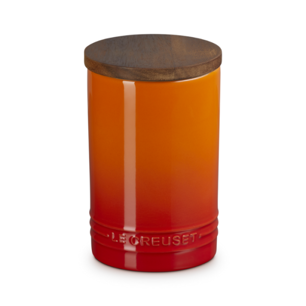 LE CREUSET - Signature - Voorraadpot 0,77l met houten deksel Oranjerood