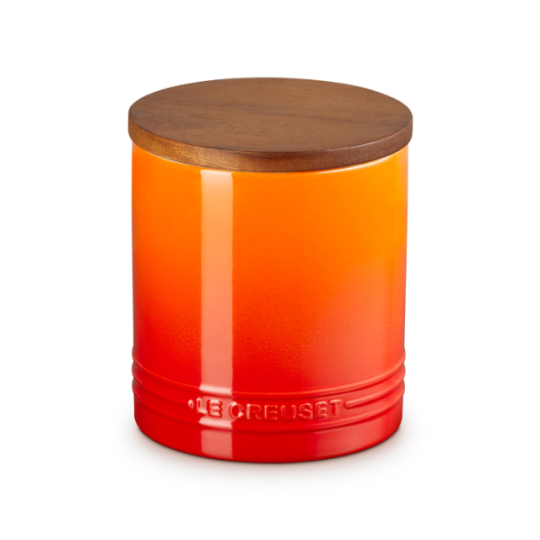 LE CREUSET - Signature - Voorraadpot 1,10l met houten deksel Oranjerood