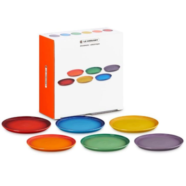 LE CREUSET - Vancouver - Ontbijtbord 22cm New Rainbow 6-dlg