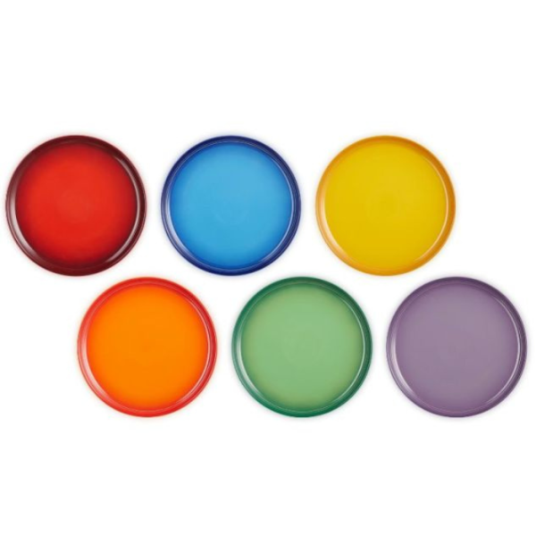 LE CREUSET - Vancouver - Ontbijtbord 22cm New Rainbow 6-dlg