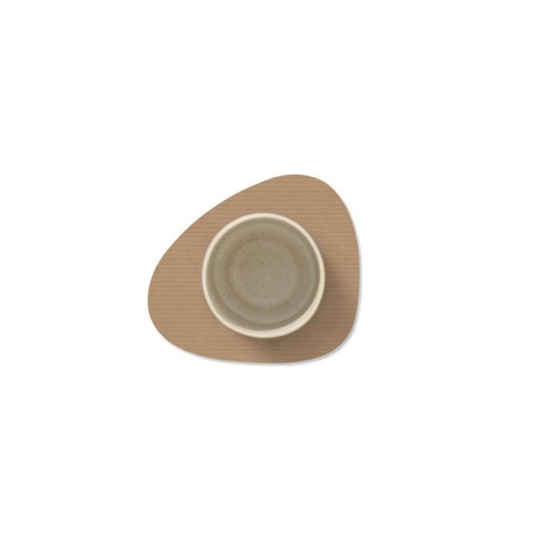LIND DNA - Glass Mat Curve - Onderzetter 10cm Corduroy Nougat