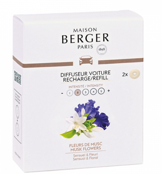 LAMPE BERGER - Autoparfum - Navulling Musk Flower 2stuks - Servies.nl