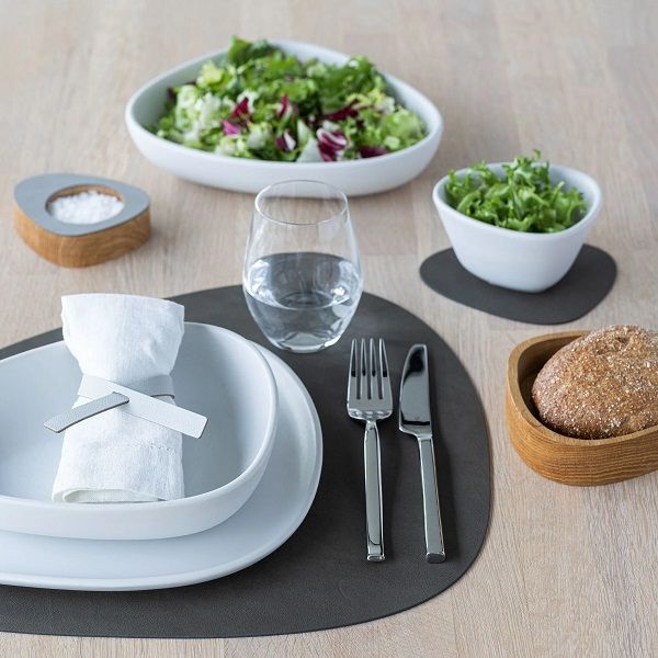 LIND DNA - Dinner Mat Curve - Placemat 37x44cm Nupo Caviar