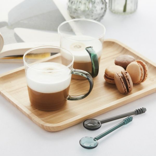 POINT-VIRGULE - Koffie & Thee - Glazen lepels 15cm diverse kleuren 4-dlg