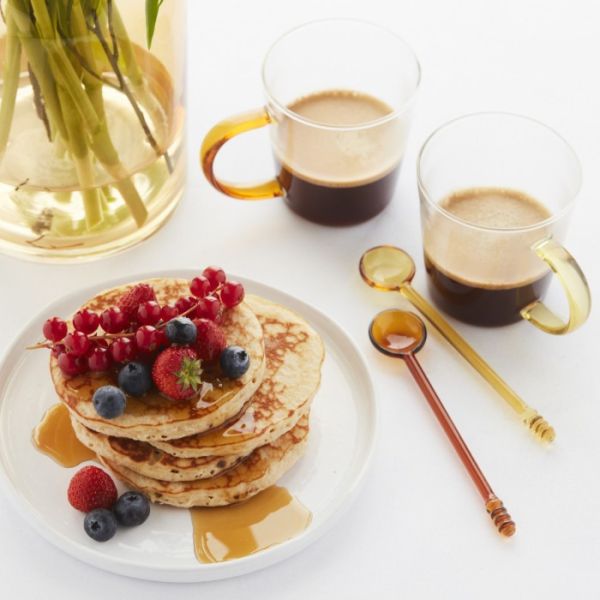 POINT-VIRGULE - Koffie & Thee - Glazen lepels 15cm diverse kleuren 4-dlg