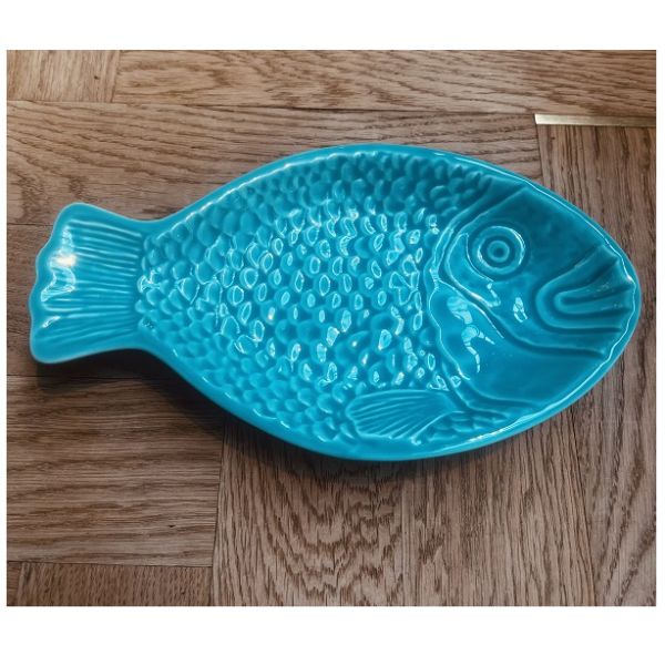 DURO - Relief Fish - Bord S Turquoise 24x14cm