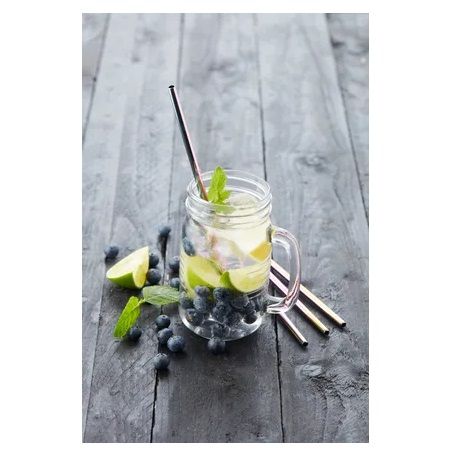 POINT-VIRGULE - Bar & Cocktail - Rietjes Set/4 RVS Regenboog