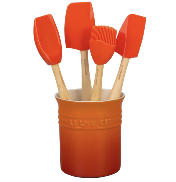 LE CREUSET - Siliconen - Lepelpot met 4 Premium spatels Oran