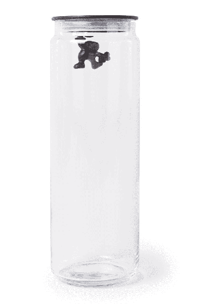 A DI ALESSI - GIANNI - Voorraadpot 10,5x30,5cm zwart