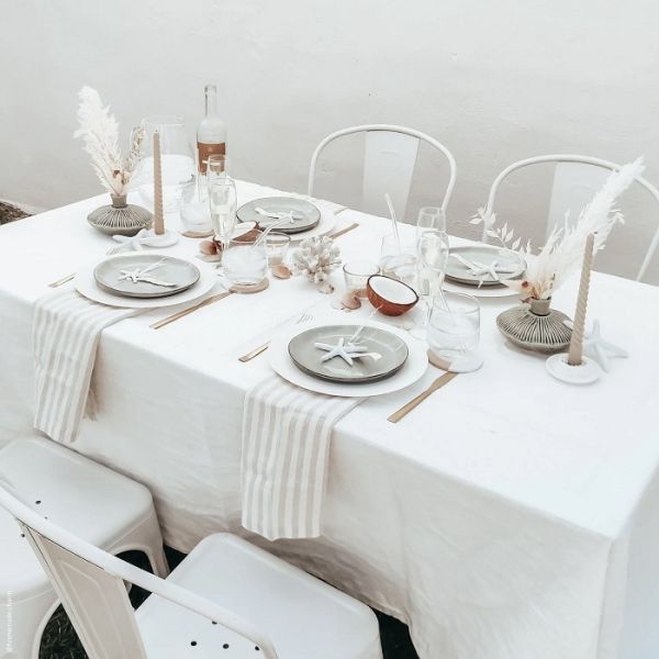 LINEN TALES - Linnen Tafelkleed 140x250 White