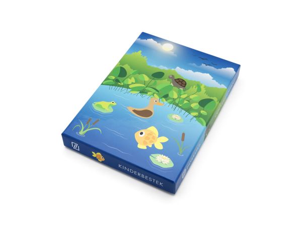 ZILVERSTAD - Kinderartikelen - Kinderbestek 4-dlg Vijverdieren