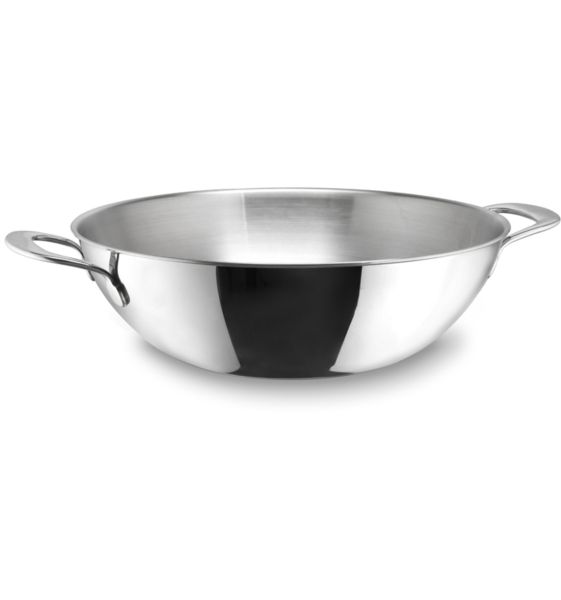 Wok 24cm rvs 2 grepen