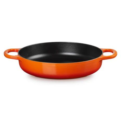 Le Creuset Gietijzer Hapjespan 2 grepen 28cm oranjerood